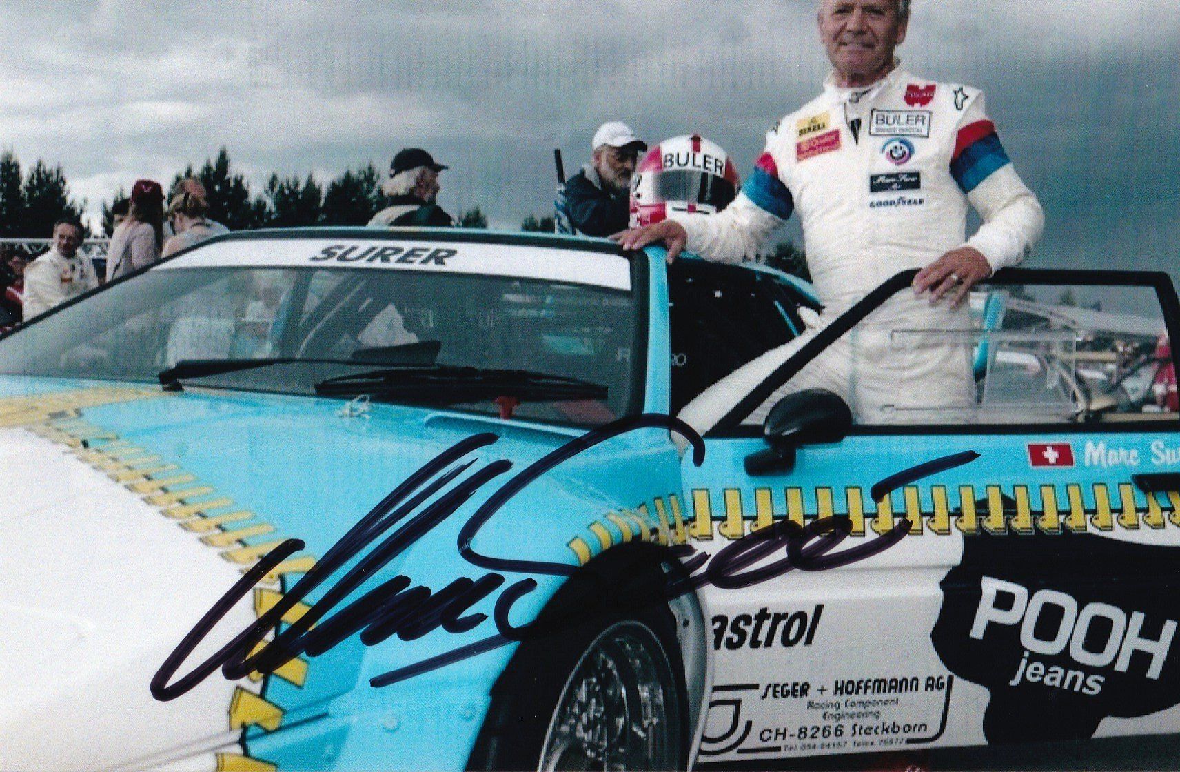 Autogramme: Marc Surer / 4 Orginal Autogramme – Gebraucht aus Grabs von Sauber60 2